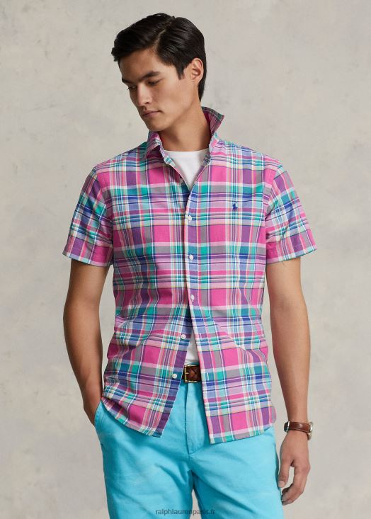 chemise oxford à carreaux coupe classique 46T60T1080 Hommes Ralph Lauren rose foncé/vert multi