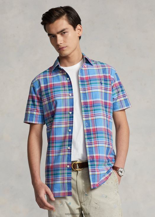 chemise oxford à carreaux coupe classique 46T60T1081 Hommes Ralph Lauren multi bleu/rouge