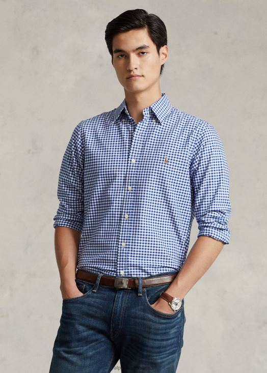 chemise oxford à carreaux vichy coupe classique 46T60T1111 Hommes Ralph Lauren royal/blanc