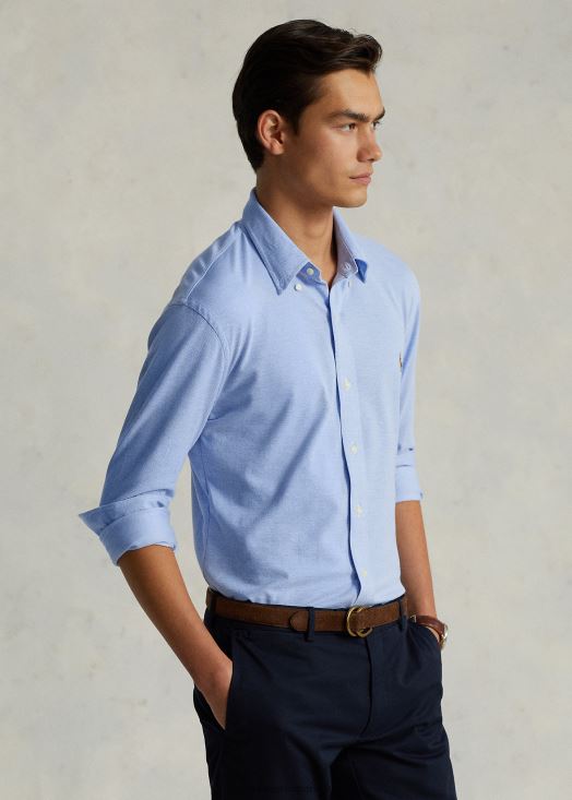 chemise oxford en maille 46T60T900 Hommes Ralph Lauren bleu de l'île du port