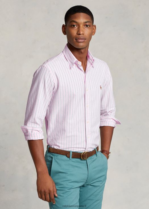 chemise oxford rayée coupe classique 46T60T8417 Hommes Ralph Lauren rose carmel/multi marine