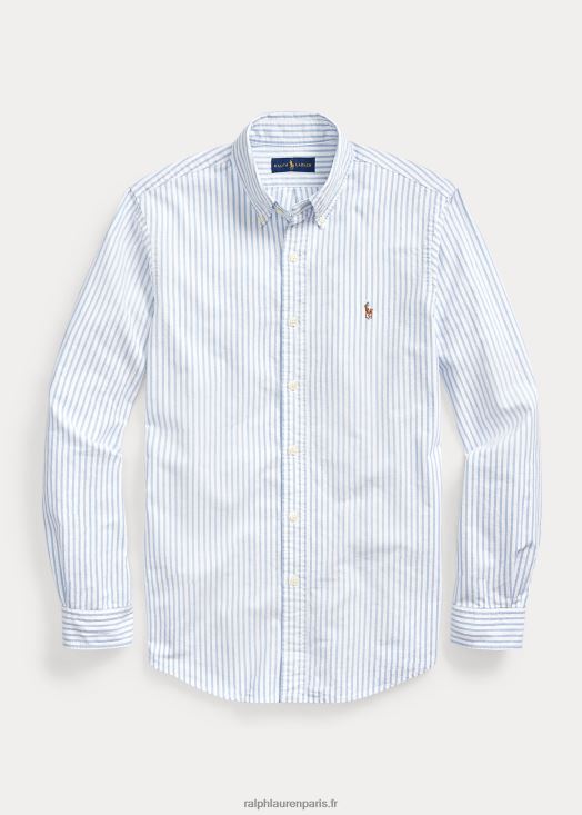 chemise oxford rayée coupe classique 46T60T8477 Hommes Ralph Lauren bleu blanc