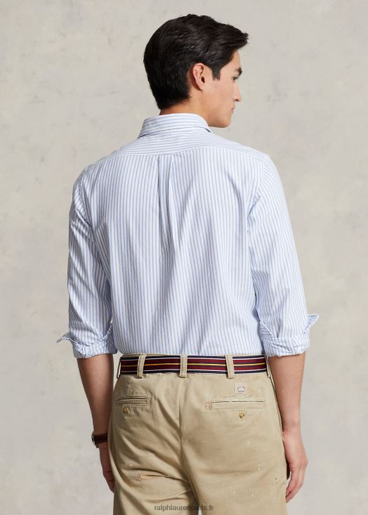 chemise oxford rayée coupe classique 46T60T8477 Hommes Ralph Lauren bleu blanc