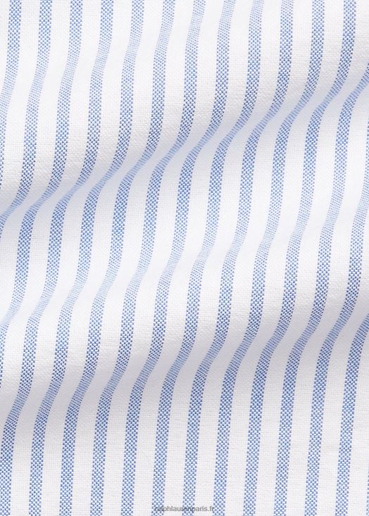 chemise oxford rayée coupe classique 46T60T8477 Hommes Ralph Lauren bleu blanc