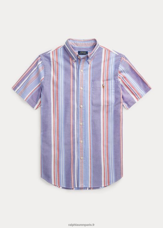 chemise oxford rayée coupe classique 46T60T853 Hommes Ralph Lauren multicolore marine/blanc