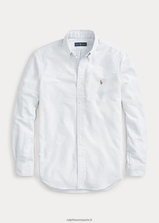 chemise oxford rayée coupe classique 46T60T8587 Hommes Ralph Lauren bleu blanc