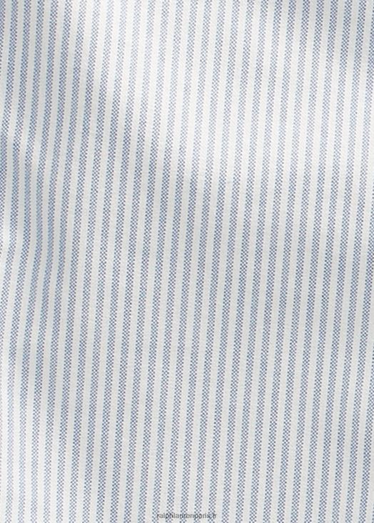 chemise oxford rayée coupe slim 46T60T642 Hommes Ralph Lauren bleu blanc