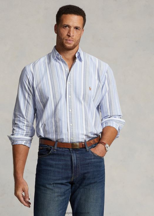 chemise oxford à rayures 46T60T1570 Hommes Ralph Lauren 5856 multi bleu