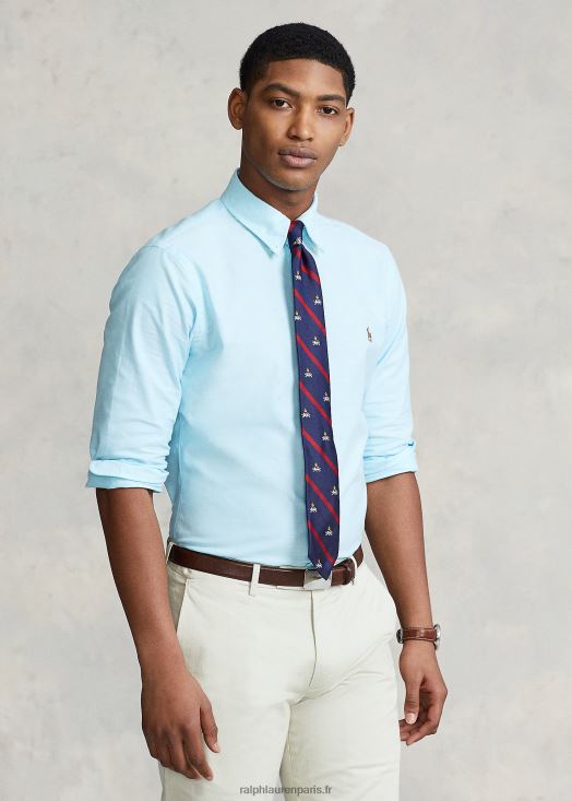 chemise oxford stretch coupe slim 46T60T605 Hommes Ralph Lauren bleu égéen