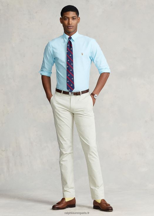 chemise oxford stretch coupe slim 46T60T605 Hommes Ralph Lauren bleu égéen