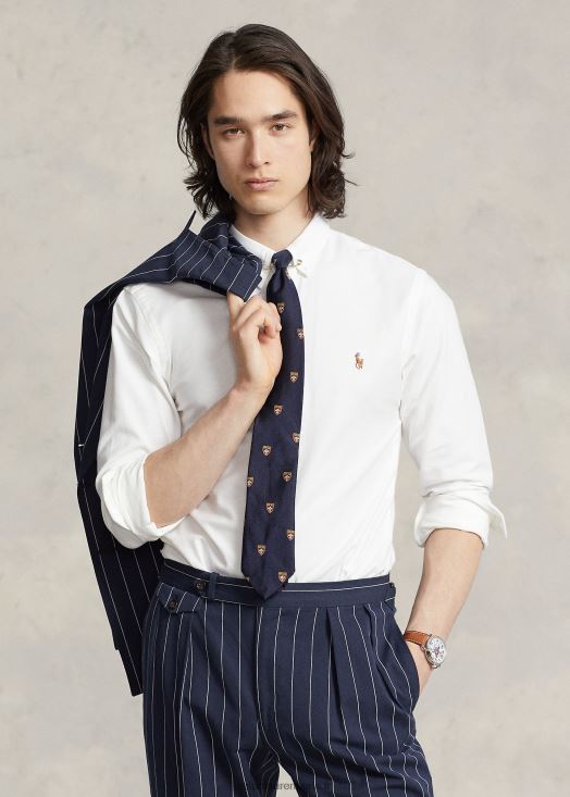 chemise oxford stretch coupe slim 46T60T607 Hommes Ralph Lauren blanc