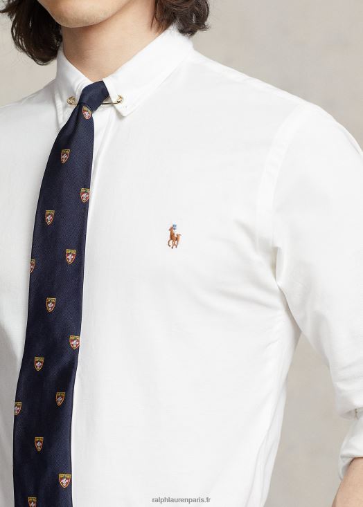 chemise oxford stretch coupe slim 46T60T607 Hommes Ralph Lauren blanc