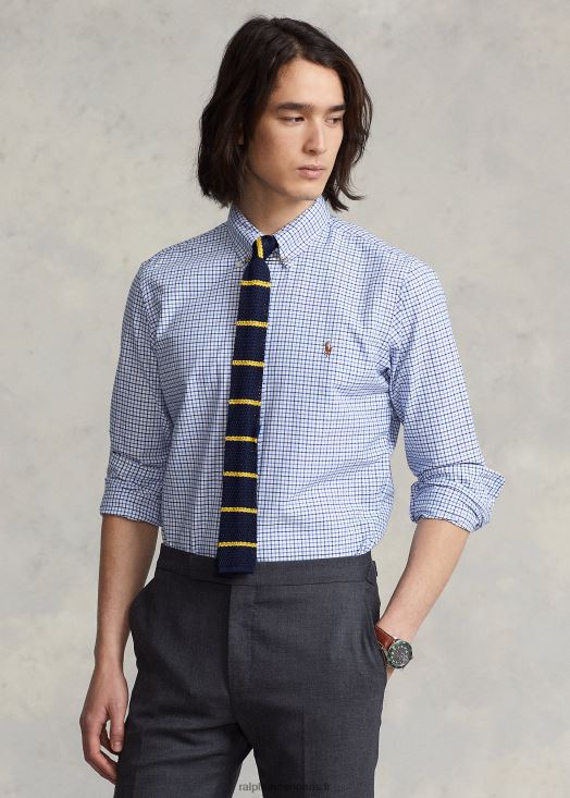 chemise oxford tattersall coupe classique 46T60T727 Hommes Ralph Lauren multicolore bleu/blanc