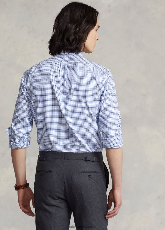 chemise oxford tattersall coupe classique 46T60T727 Hommes Ralph Lauren multicolore bleu/blanc