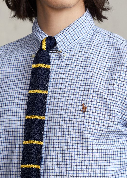 chemise oxford tattersall coupe classique 46T60T727 Hommes Ralph Lauren multicolore bleu/blanc