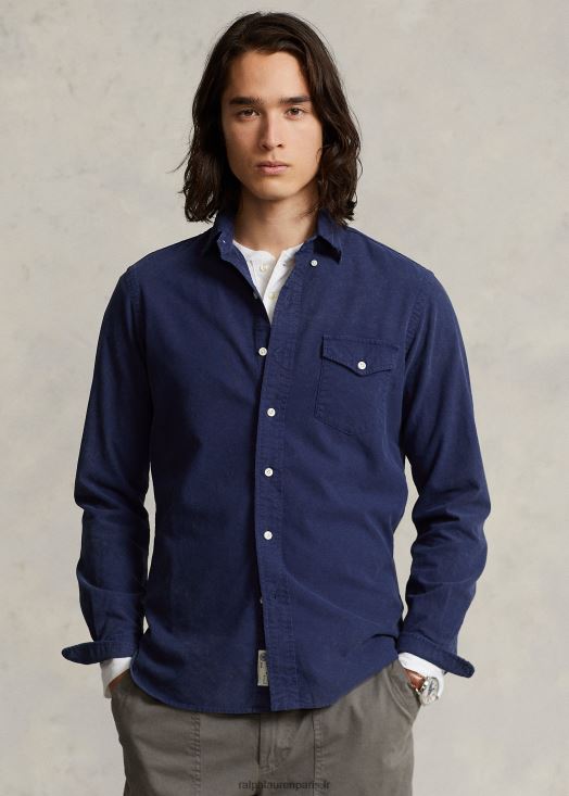 chemise oxford teintée coupe classique 46T60T974 Hommes Ralph Lauren marine de newport