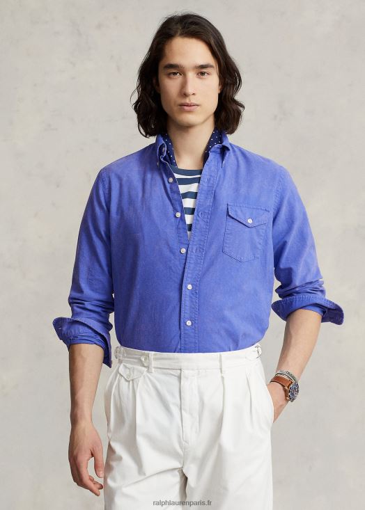 chemise oxford teintée coupe classique 46T60T975 Hommes Ralph Lauren ciel indigo