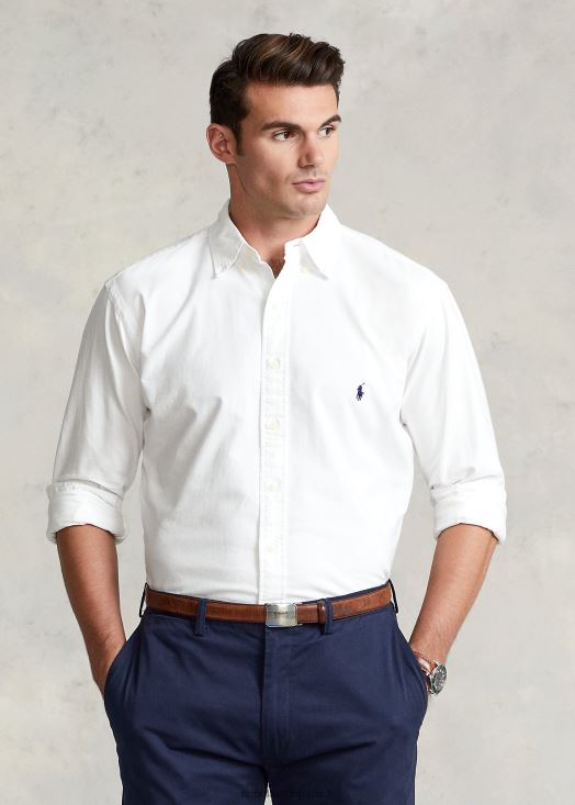 chemise oxford teinte en pièce 46T60T1512 Hommes Ralph Lauren Navet blanc
