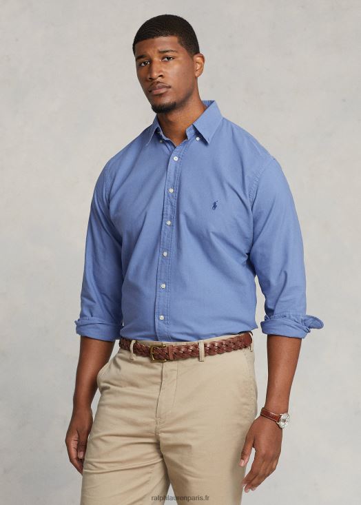 chemise oxford teinte en pièce 46T60T1514 Hommes Ralph Lauren bleu bastille