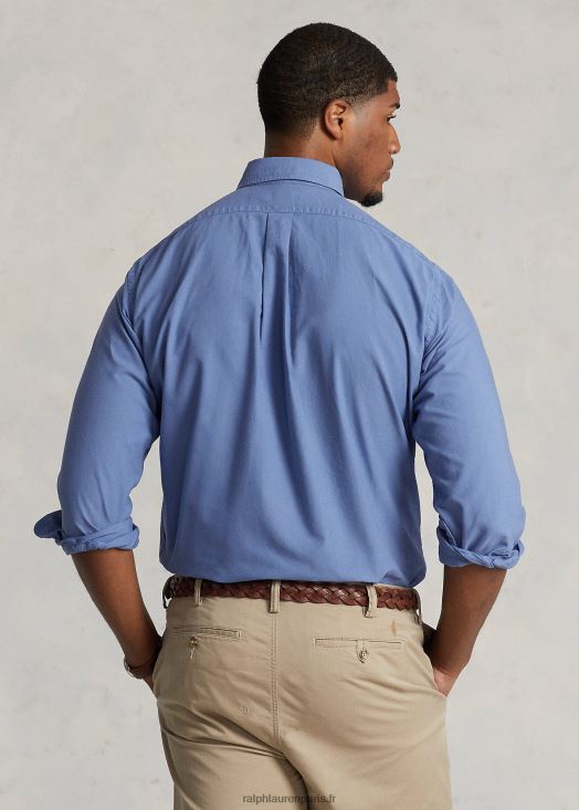 chemise oxford teinte en pièce 46T60T1514 Hommes Ralph Lauren bleu bastille