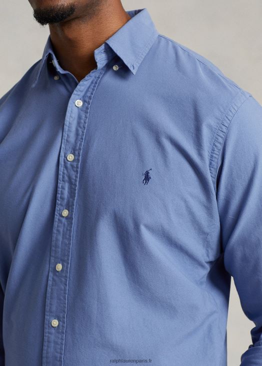 chemise oxford teinte en pièce 46T60T1514 Hommes Ralph Lauren bleu bastille
