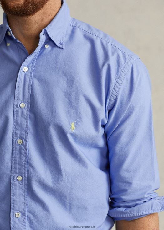 chemise oxford teinte en pièce 46T60T1515 Hommes Ralph Lauren bleu de l'île du port