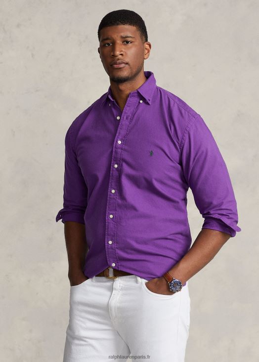 chemise oxford teinte en pièce 46T60T1521 Hommes Ralph Lauren cactus violet