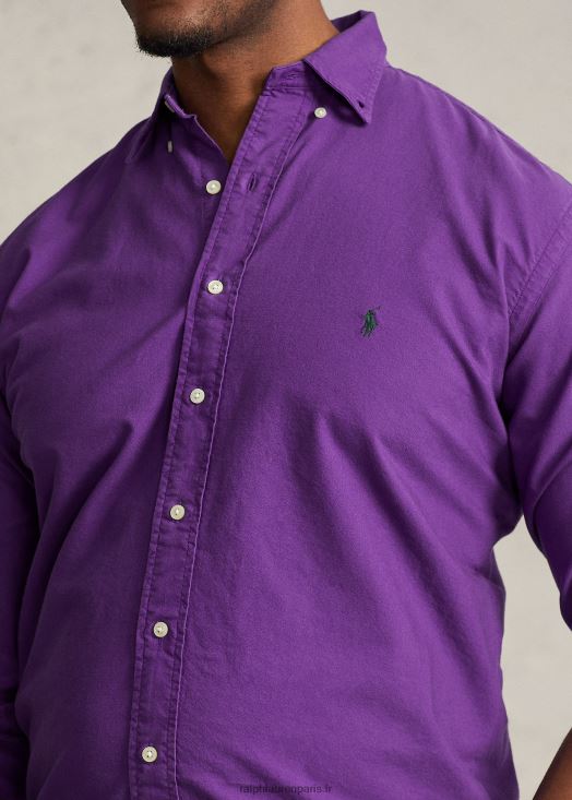 chemise oxford teinte en pièce 46T60T1521 Hommes Ralph Lauren cactus violet