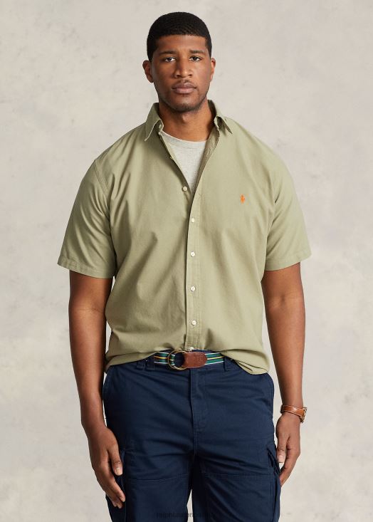 chemise oxford teinte en pièce 46T60T1879 Hommes Ralph Lauren vert sauge