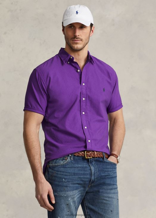 chemise oxford teinte en pièce 46T60T1880 Hommes Ralph Lauren cactus violet