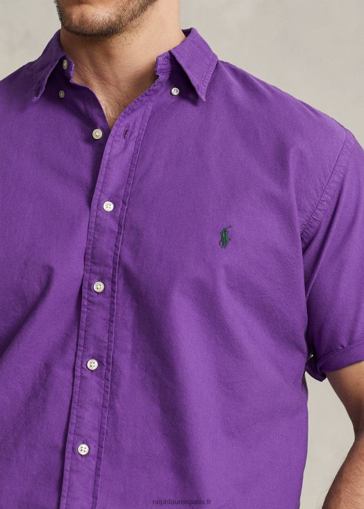 chemise oxford teinte en pièce 46T60T1880 Hommes Ralph Lauren cactus violet