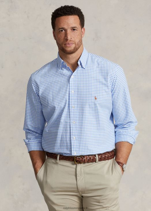 chemise oxford vichy 46T60T1421 Hommes Ralph Lauren bleu clair/blanc