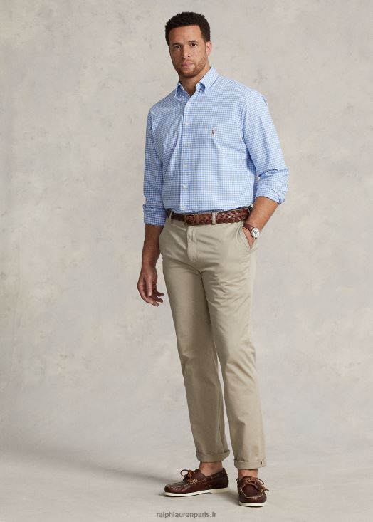 chemise oxford vichy 46T60T1421 Hommes Ralph Lauren bleu clair/blanc
