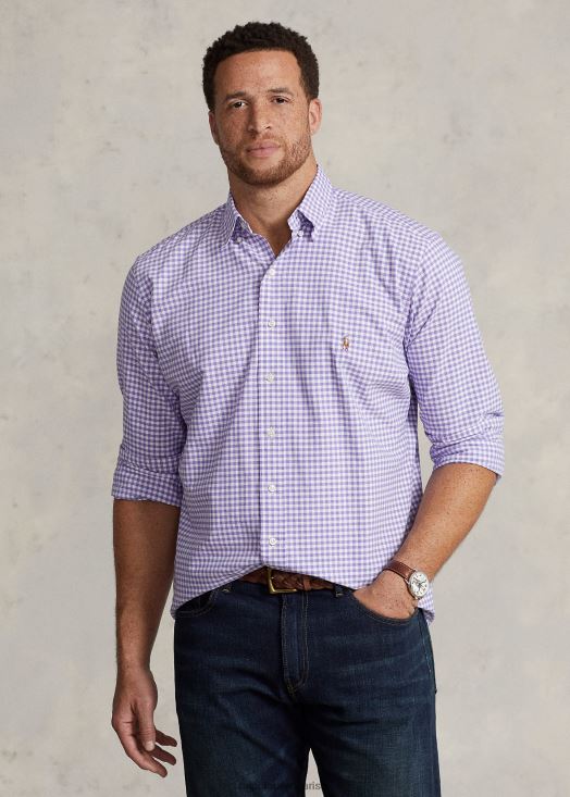 chemise oxford vichy 46T60T1423 Hommes Ralph Lauren cactus violet/blanc