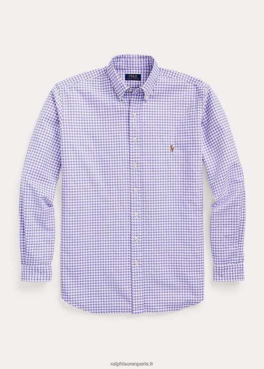 chemise oxford vichy 46T60T1423 Hommes Ralph Lauren cactus violet/blanc