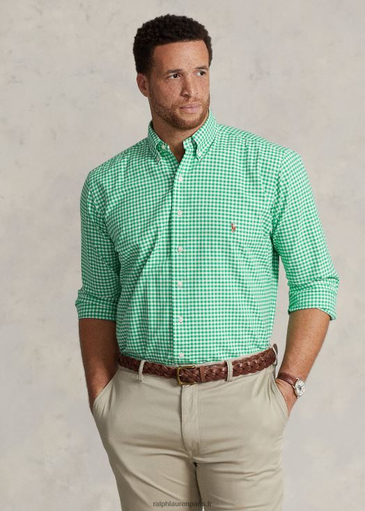 chemise oxford vichy 46T60T1424 Hommes Ralph Lauren été émeraude/blanc
