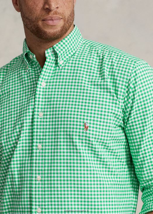 chemise oxford vichy 46T60T1424 Hommes Ralph Lauren été émeraude/blanc