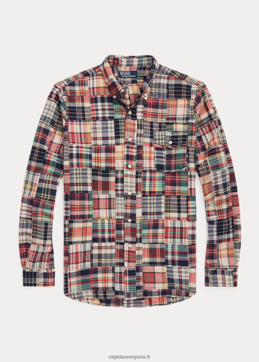 chemise patchwork madras coupe classique 46T60T8524 Hommes Ralph Lauren madras patchwork