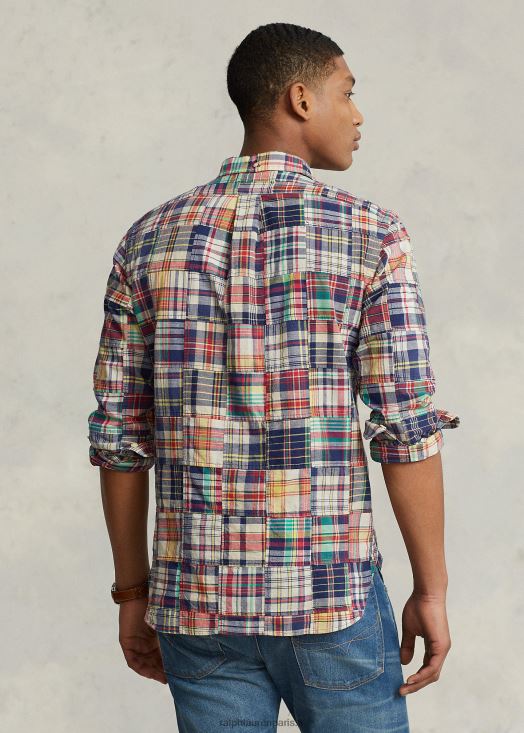 chemise patchwork madras coupe classique 46T60T8524 Hommes Ralph Lauren madras patchwork