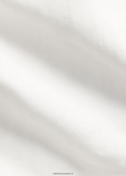 chemise popover en lin et soie coupe classique 46T60T898 Hommes Ralph Lauren blanc