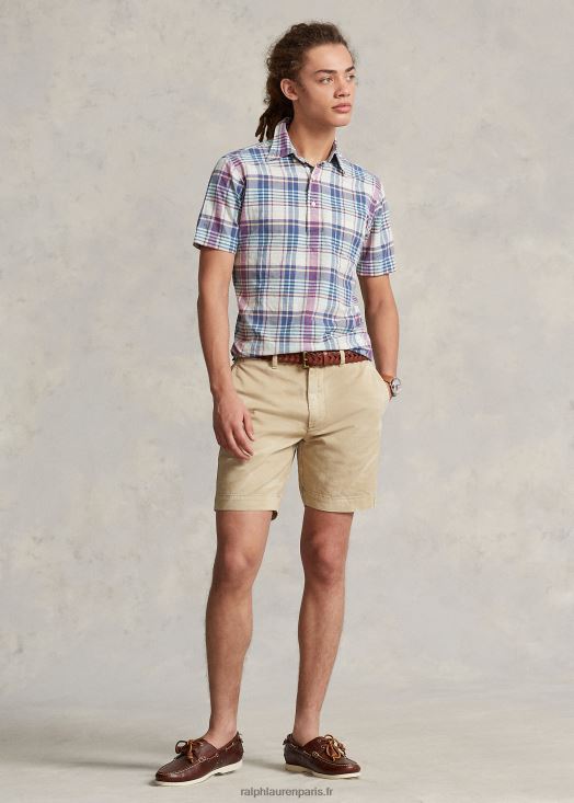 chemise popover en madras coupe classique 46T60T1019 Hommes Ralph Lauren multi crème/marine