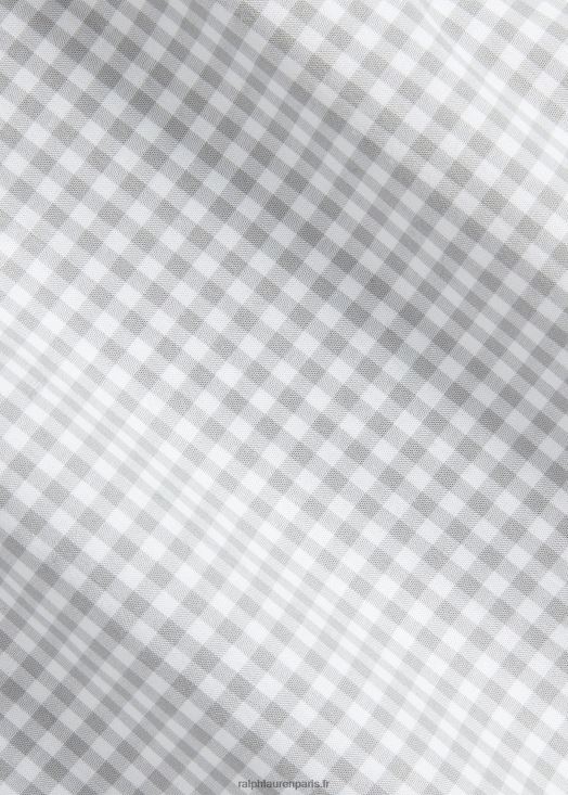 chemise slim en popeline stretch vichy 46T60T812 Hommes Ralph Lauren gris blanc