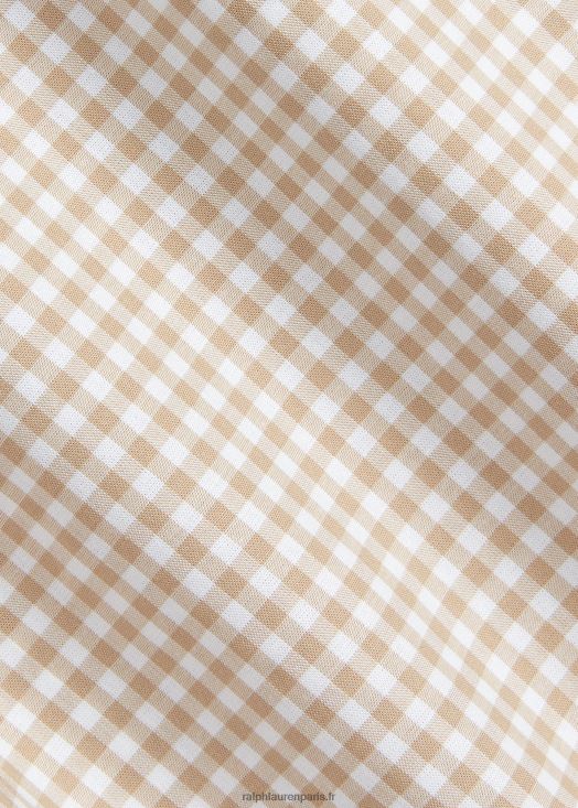 chemise slim en popeline stretch vichy 46T60T814 Hommes Ralph Lauren vintage kaki/blanc