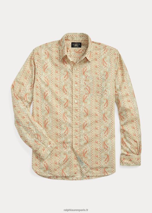 chemise tissée à imprimé cachemire 46T60T1722 Hommes Ralph Lauren rouge/beige
