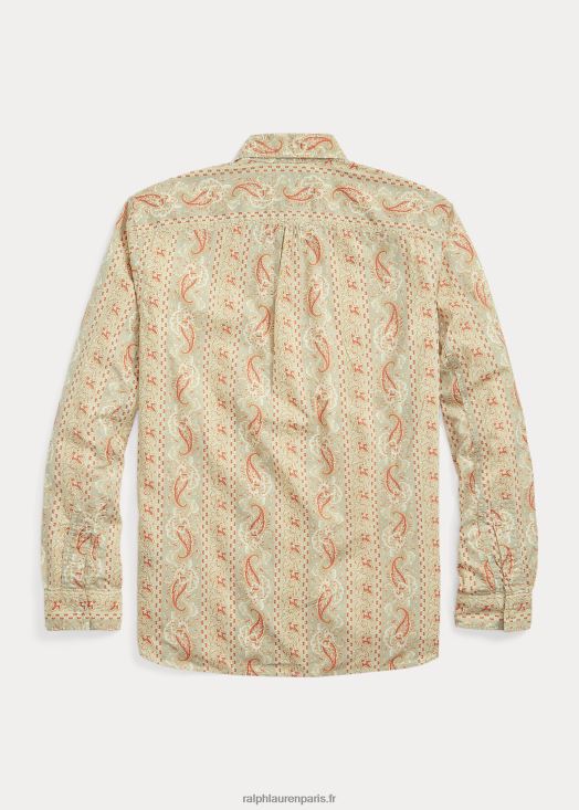 chemise tissée à imprimé cachemire 46T60T1722 Hommes Ralph Lauren rouge/beige