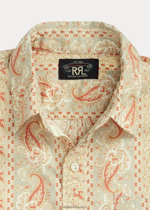 chemise tissée à imprimé cachemire 46T60T1722 Hommes Ralph Lauren rouge/beige