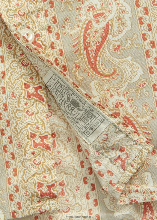 chemise tissée à imprimé cachemire 46T60T1722 Hommes Ralph Lauren rouge/beige