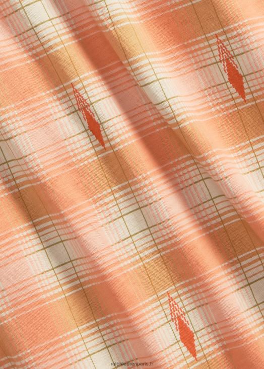 chemise western coupe slim en jersey à carreaux 46T60T1753 Hommes Ralph Lauren multi rouge/crème