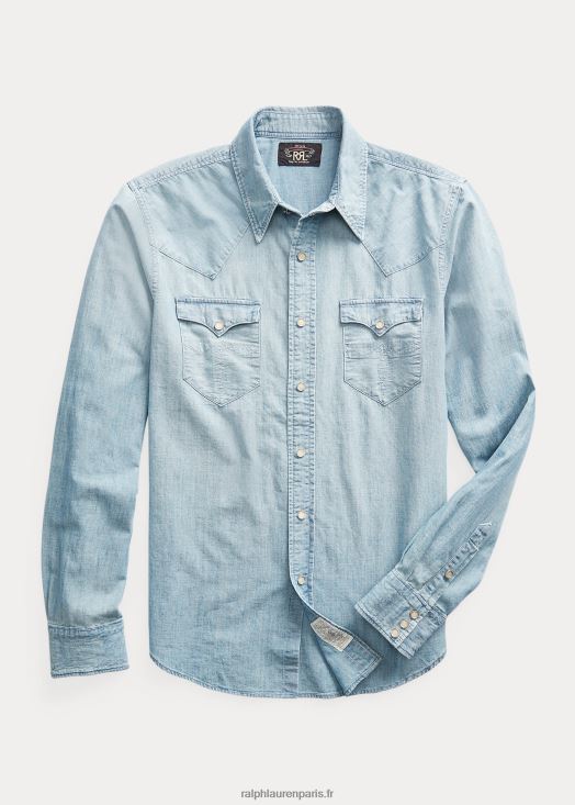 chemise western en chambray coupe slim 46T60T1716 Hommes Ralph Lauren laver davey