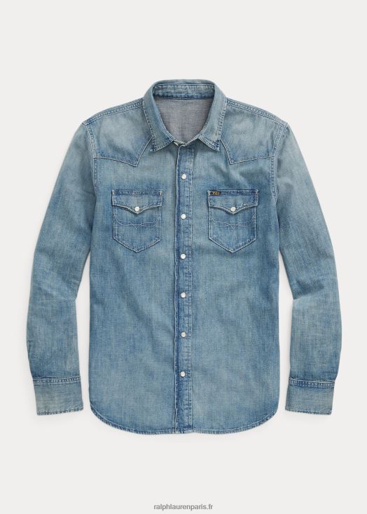 chemise western en denim flammé 46T60T8494 Hommes Ralph Lauren rl ouest